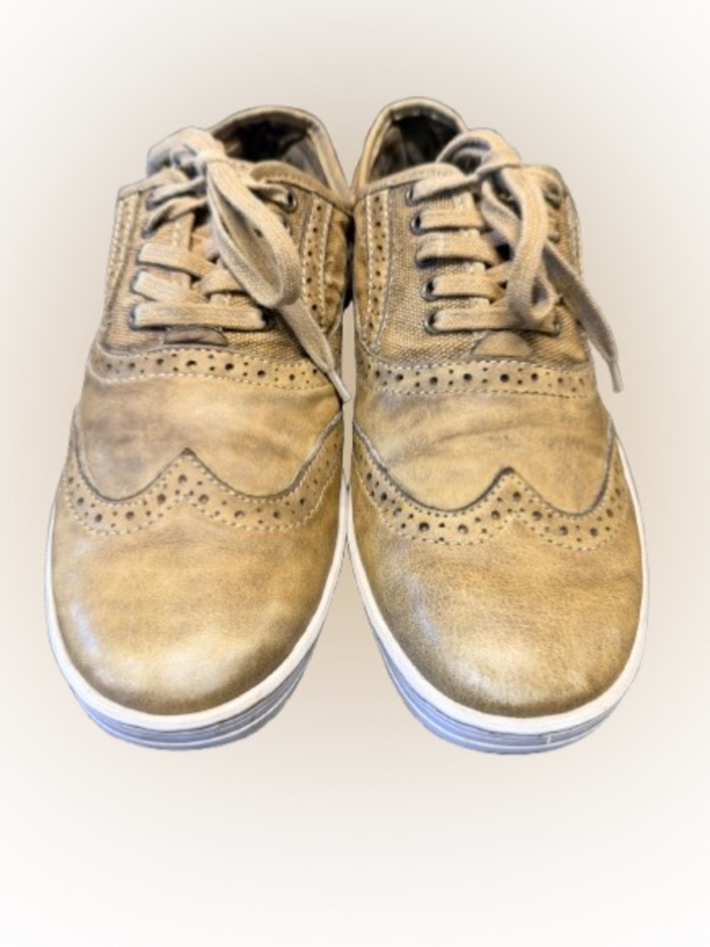 Bed Stu Men’s Distressed Leather Wingtip Oxford Sneakers Brogue Size Unknown